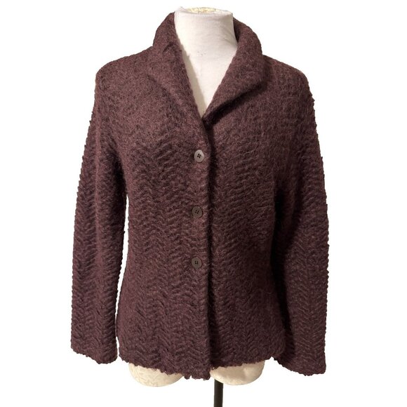 Cypress Grove Sweater S Small Maroon Wine Crew Neck Mohair Jacket - Picture 1 of 11